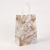 Marble Pattern White Shopping Paper Bag with handle