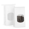 Flat Bottom Gusset Cookie dessert Tin Tie Kraft Paper Bag with Window