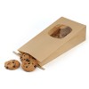 Flat Bottom Gusset Cookie dessert Tin Tie Kraft Paper Bag with Window