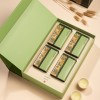 Green Rigid Cardboard Tea Box Packaging Magnetic Flower Tea Gift Box