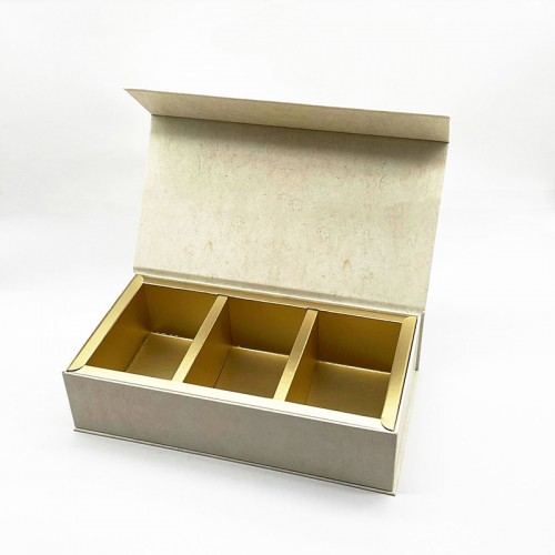 Green Rigid Cardboard Tea Box Packaging Magnetic Flower Tea Gift Box
