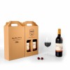 2 Pack Cardboard Bottle Carrier Wine Glass Packaging Box with Handle