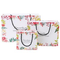 Floral Printing Fancy Paper Bag with Handle