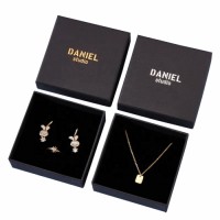 Lid and Base Jewelry Box Necklace Gift Box BLACK
