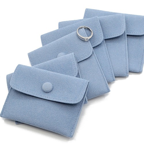 Suede Jewelry Pouch Snap Closure Jewelry Gift Bag