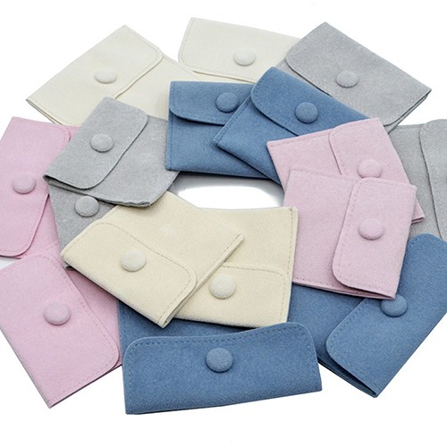 Suede Jewelry Pouch Snap Closure Jewelry Gift Bag