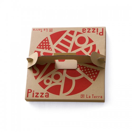 Take-out Pizza Box with Handle Corrugated Cardboard Box Package