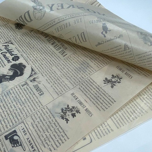 Retro Style Newsprint Wrapping Paper for Flowers Wine Gift