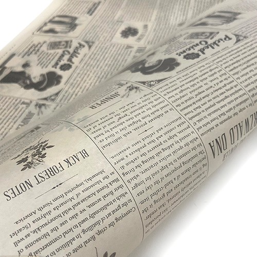 Retro Style Newsprint Wrapping Paper for Flowers Wine Gift