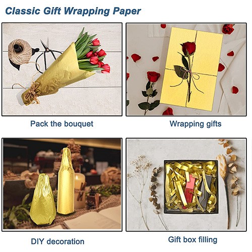 Recyclable Gold Metallic Tissue Paper