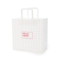 White Kraft Paper Bag with Flat Handle