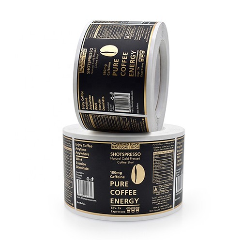 Custom Made Black Gold Foil Labels Jars Label