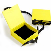 Jewelry Gift Box Pendant Necklace Gift Box With Black Ribbon Closure