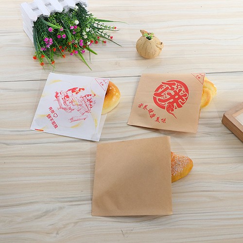 Disposable Kraft Paper Bags Sandwich Wrappers Triangle Bags Greaseproof Paper Bag