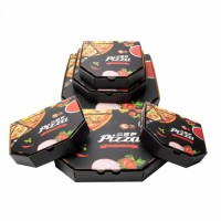 12 14 16 18 inch Custom Black Pizza Boxes with Custom Logo