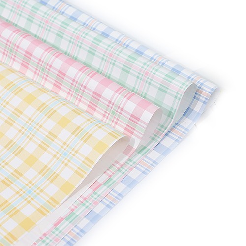 Pastel Pink Blue and Purple Easter Gingham Multi Wrapping Paper Sheets