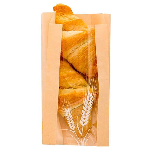 Greaseproof Baguette Paper Bags Clear Window Brown Paper Bakery Bread Bags