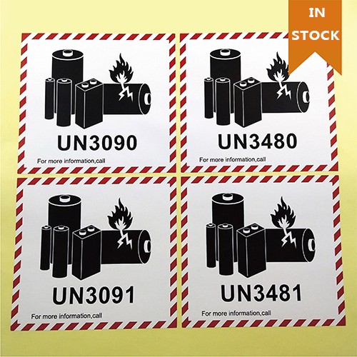 UN 3481 Lithium Ion Battery Labels  Self-Adhesive Shipping Labels