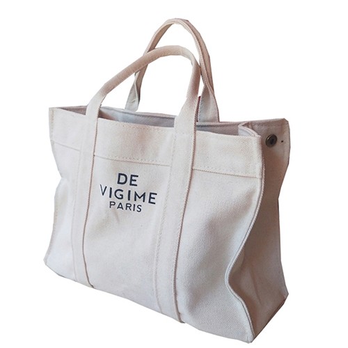 Premium Large Capacity Canvas Tote Bag with Side Snap Botton Up